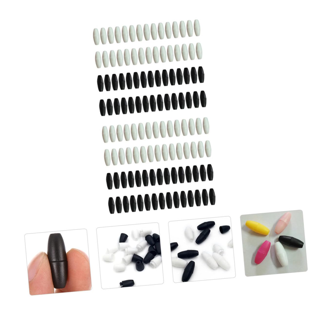 DOITOOL 800 Piezas Broches de Seguridad Plásticos para Cuerdas Conectores de Hebilla DIY Accesorios para Pulseras y Collares Resistente y Duradero de Negros y