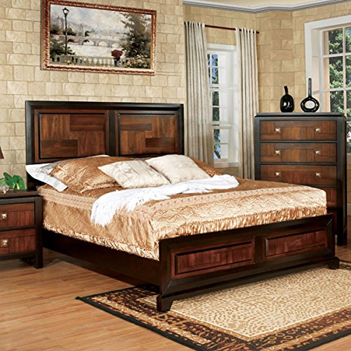 Patra Asian Contemporary Acacia Walnut Queen Size 6-Piece Bedroom Set #TOP1