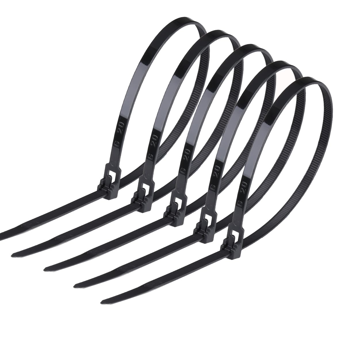 Rluobo 100 Stück Kabelbinder Wiederverschließbar, 200mm x 4,8 mm, UV Beständig, Schwarz Set für Kabelmanagement, Gartenarbeit, im Büro, Wohnen und Werkstätten