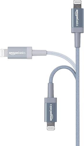 Miniatura 2 de Amazon Basics Cable de carga USB-A a Lightning, cable trenzado de nailon, cargador certificado MFi para Apple iPhone 14, 13, 12, 11 X Xs Pro, Pro