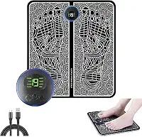 Tapete Massageador De Pés Elétrico e Recarregável Estimulador Muscular Circulação Para os Pés Com Display de Led EMS Premium FastJoy