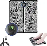 Tapete Massageador De Pés Elétrico e Recarregável Estimulador Muscular Circulação Para os Pés Com Display de Led EMS Premium FastJoy