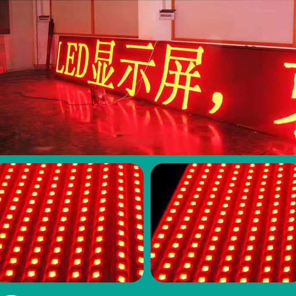 Señalización LED de desplazamiento programable, pantalla de mensajes de desplazamiento al aire libre, pantalla publicitaria de alto brillo, color rojo (100 x 19 cm)