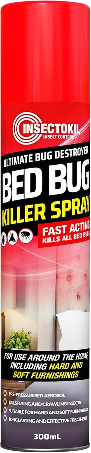InsectoKil Bed Bug Killer Spray | Professional Strength Aerosol for Complete Bed Bug Treatment - Spray for Mattresses, Bedding, Sofas & Carpets - Kills Even Eggs, and Larvae in and Around The Home.