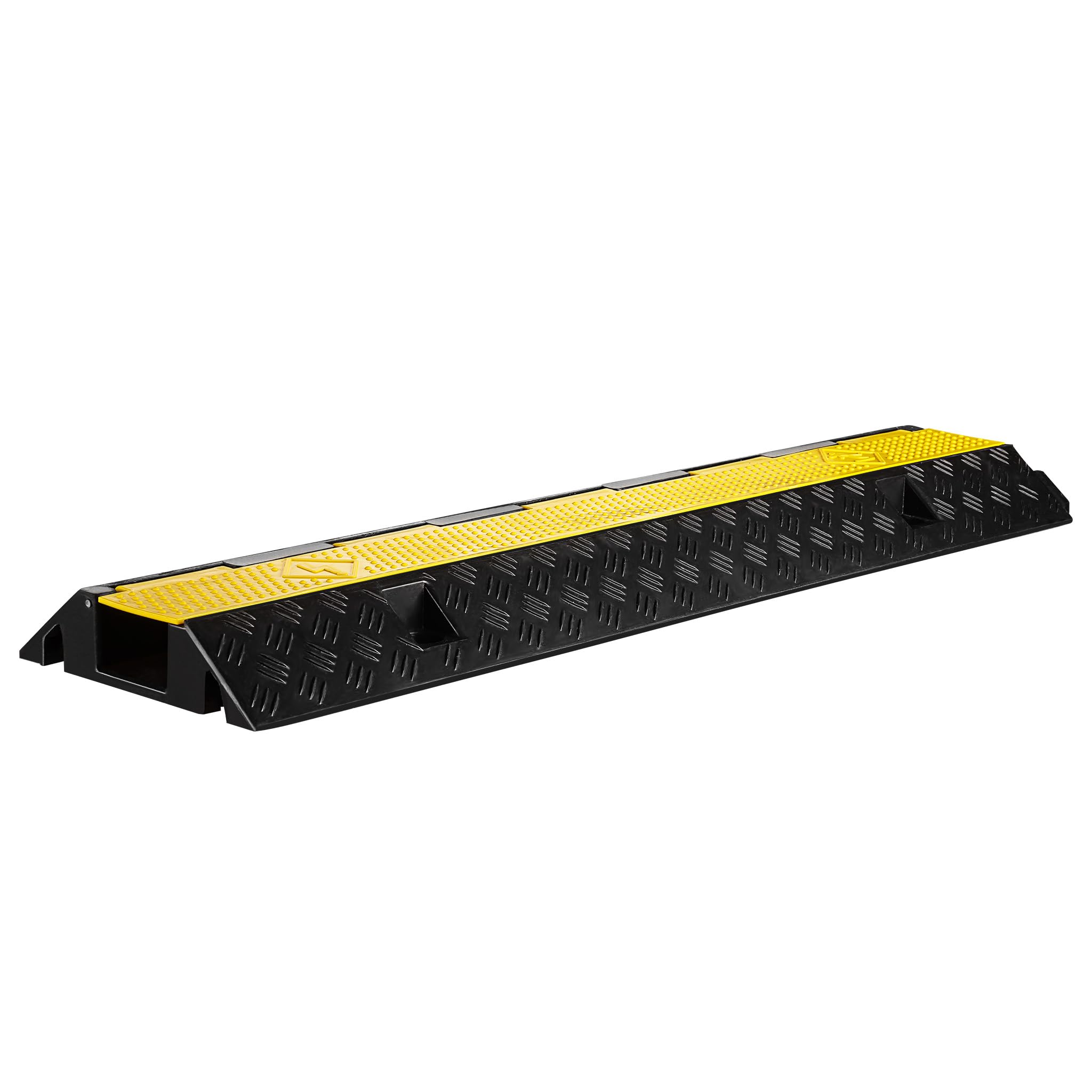 Rampa para Cables 98 x 26 x 6,5 cm, Canal pasacables con Capacidad de Carga de 15 t, protección contra el Paso de vehículos hasta 30 km/h, Protector contra pisadas, de PP y Goma.