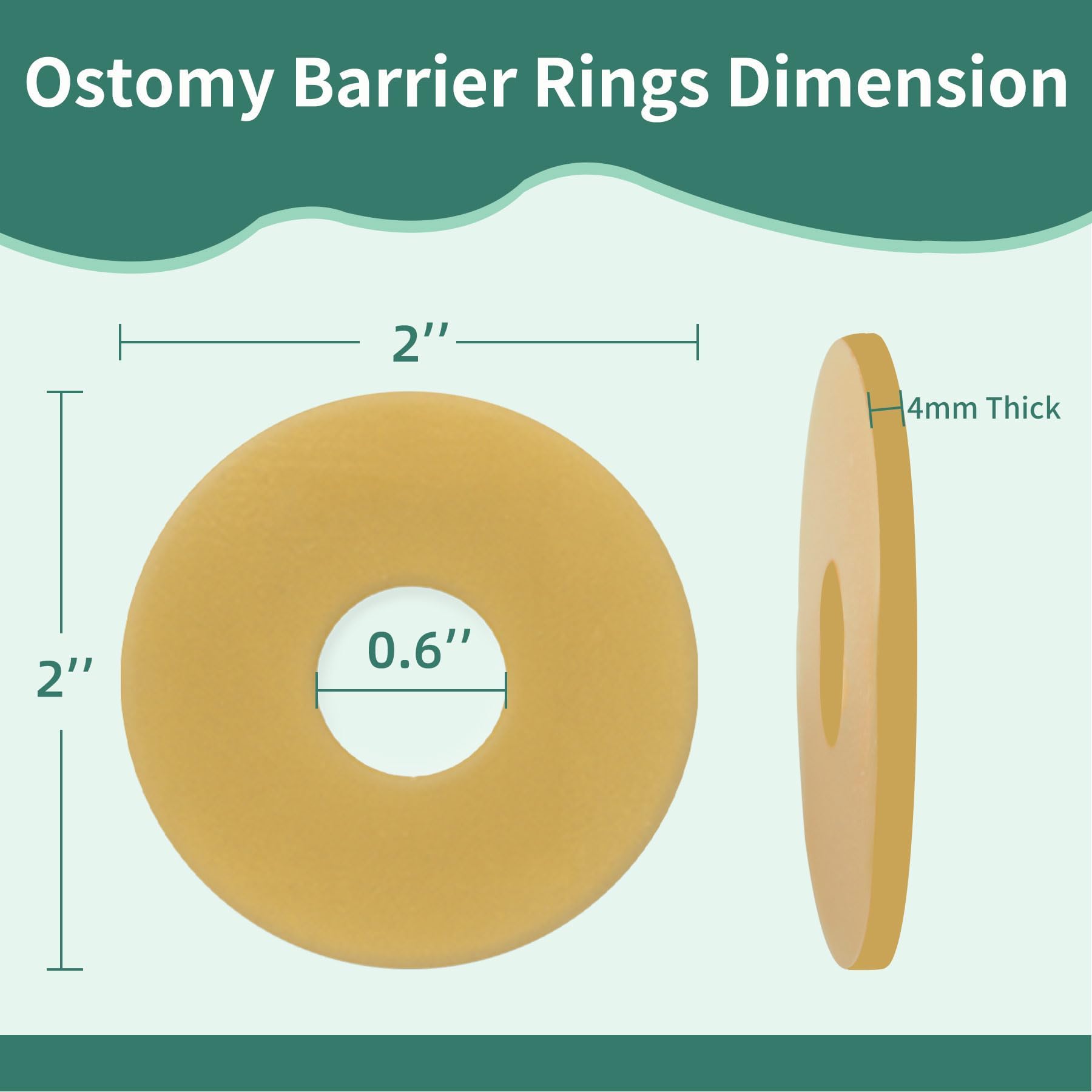 20 anillos de barrera de ostomía, anillos de ostomía moldeables, anillos extensores de piel hidrocoloides para bolsas de coloostomía, suministros de ostomía sin picaduras