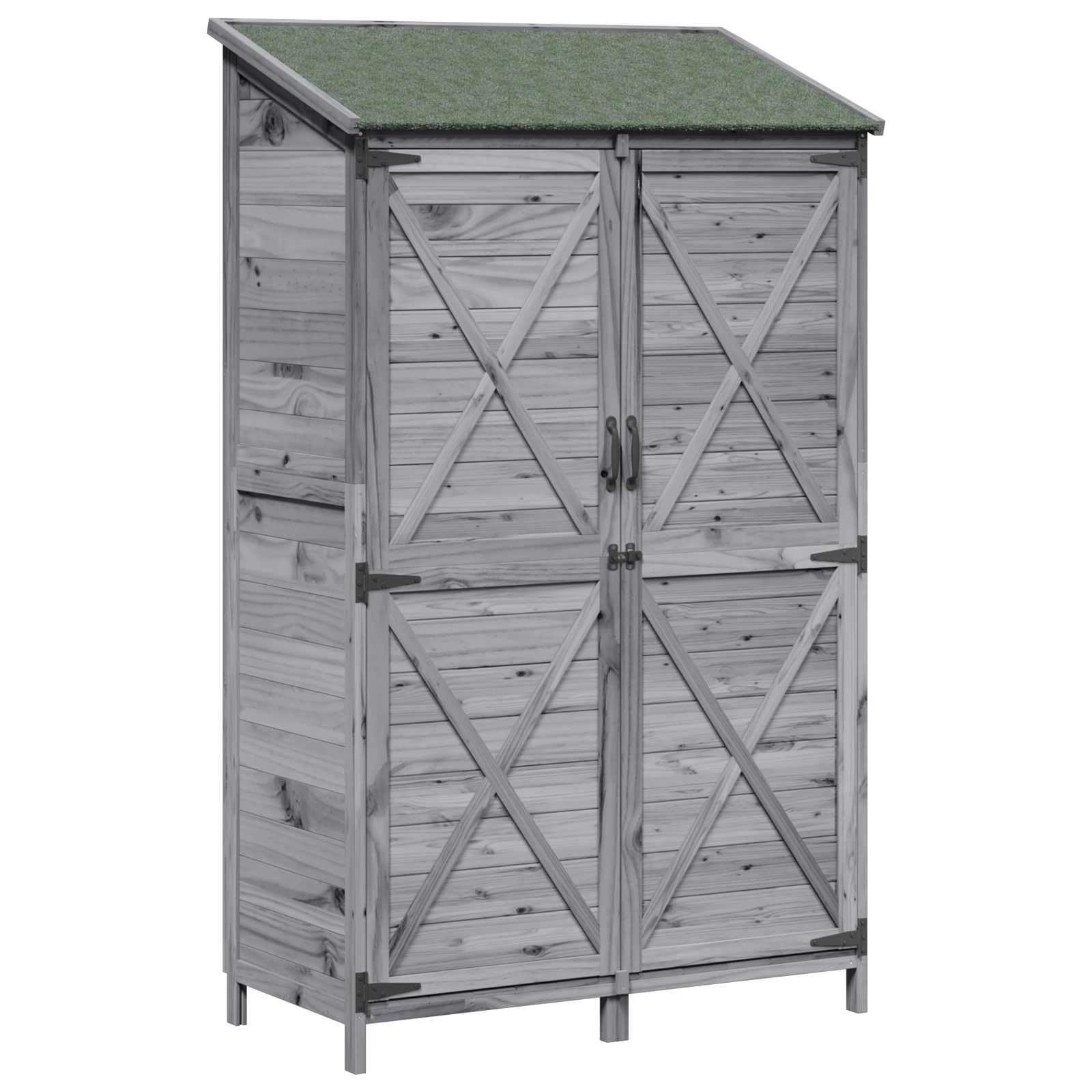 Abri de jardin résistant aux intempéries avec rangement spacieux et aéré en bois