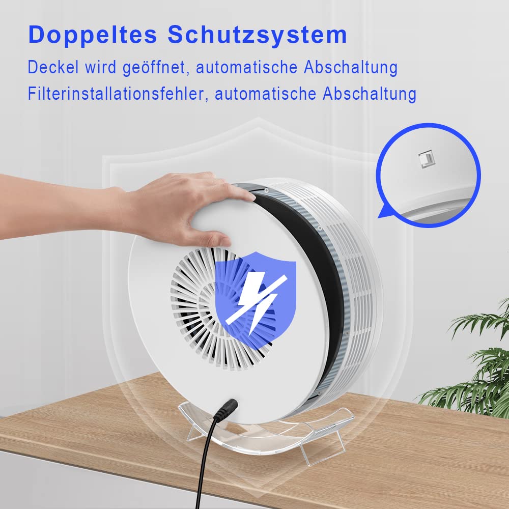 Oczyszczacz powietrza, UNbeaten Air Purifier z filtrem HEPA, H13, do mieszkania do 55 m², filtr powietrza o wydajności filtra 99,97%, przeciwko dymowi, kurzowi, zapachom, pyłkom, alergenom, biały