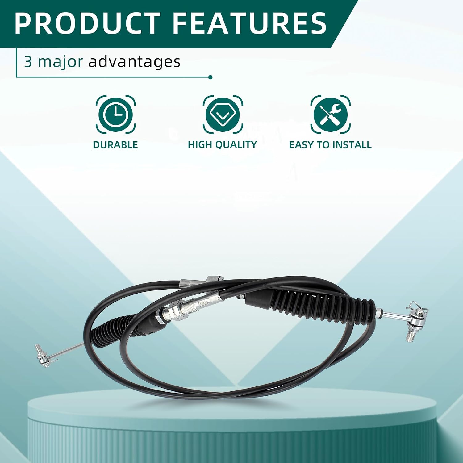 AUTOKAY 7081753 7081614 Heavy Duty Gear Selector Shift Control Cable for Polaris Ranger 400 500 800 2010 2011 2012 2013 2014