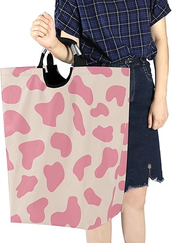 Miniatura 6 de ALAZA Cesta de lavandería con asas de vaca rosa, duradera, plegable, de tela, para el hogar, dormitorio, baño, dormitorio universitario