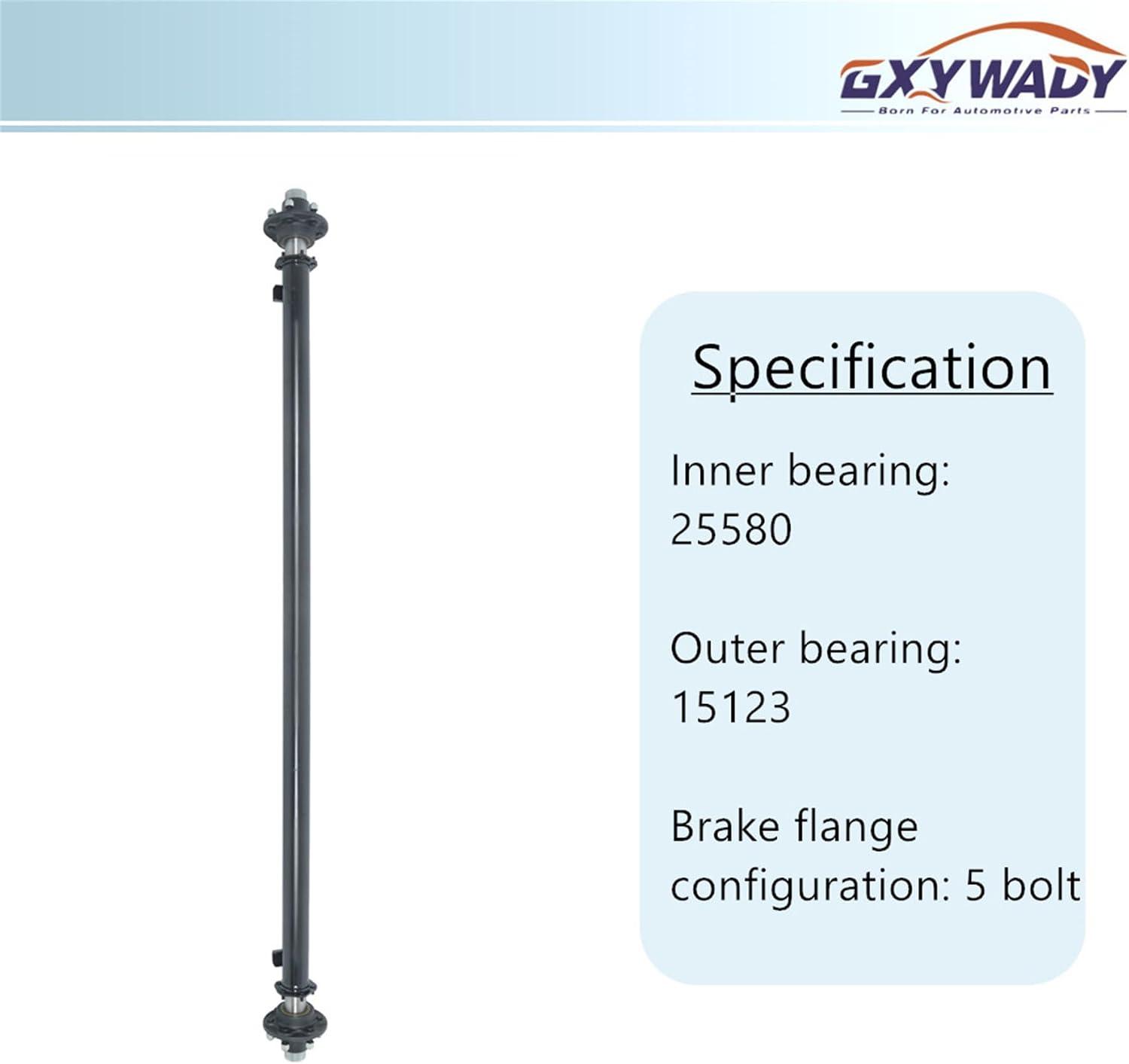 GXYWADY 6 Lug-5.5 Inch Trailer Axle 6000lbs Trailer Axle 89 Inch Hub Face 74 Inch Spring Center
