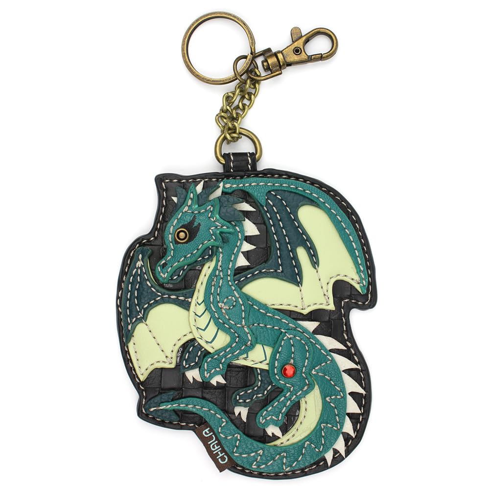 CHALA Women's Decorative Key Fob/Coin Purse Accessory - Turquoise Dragon
