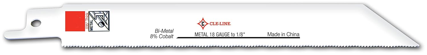 Cle-Line C30178 8 in. x 3/4 in. x .035 in. 18 TPI Reciprocating Saw Blade, 50/Box