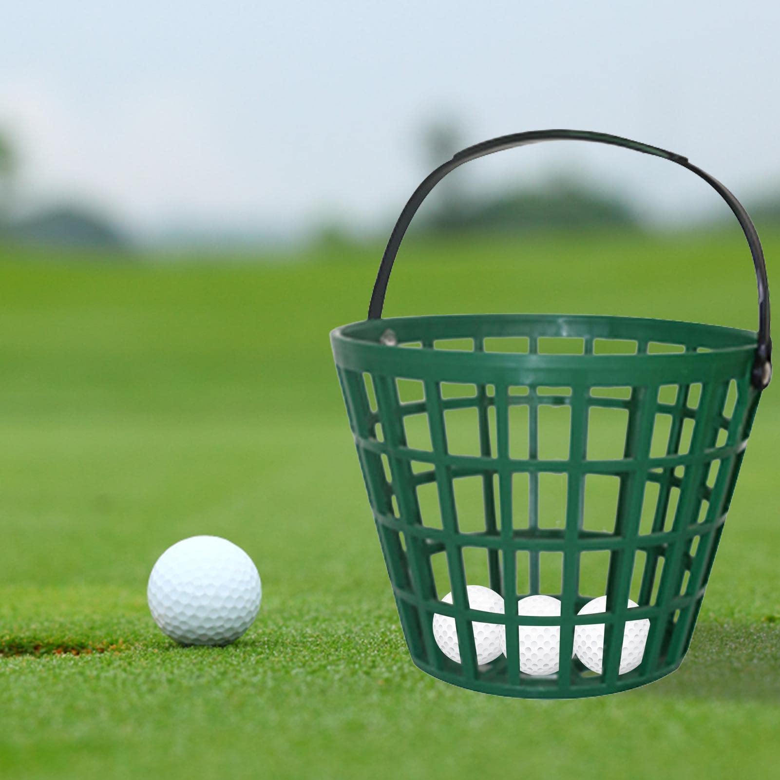 Keptfeet Cestino per Palline da Golf con Manico - Cestino per Palline da Golf all'aperto con Manico,Secchiello portapalline per Palline da Golf per scuole, campi da Golf, Country Club, Cortili