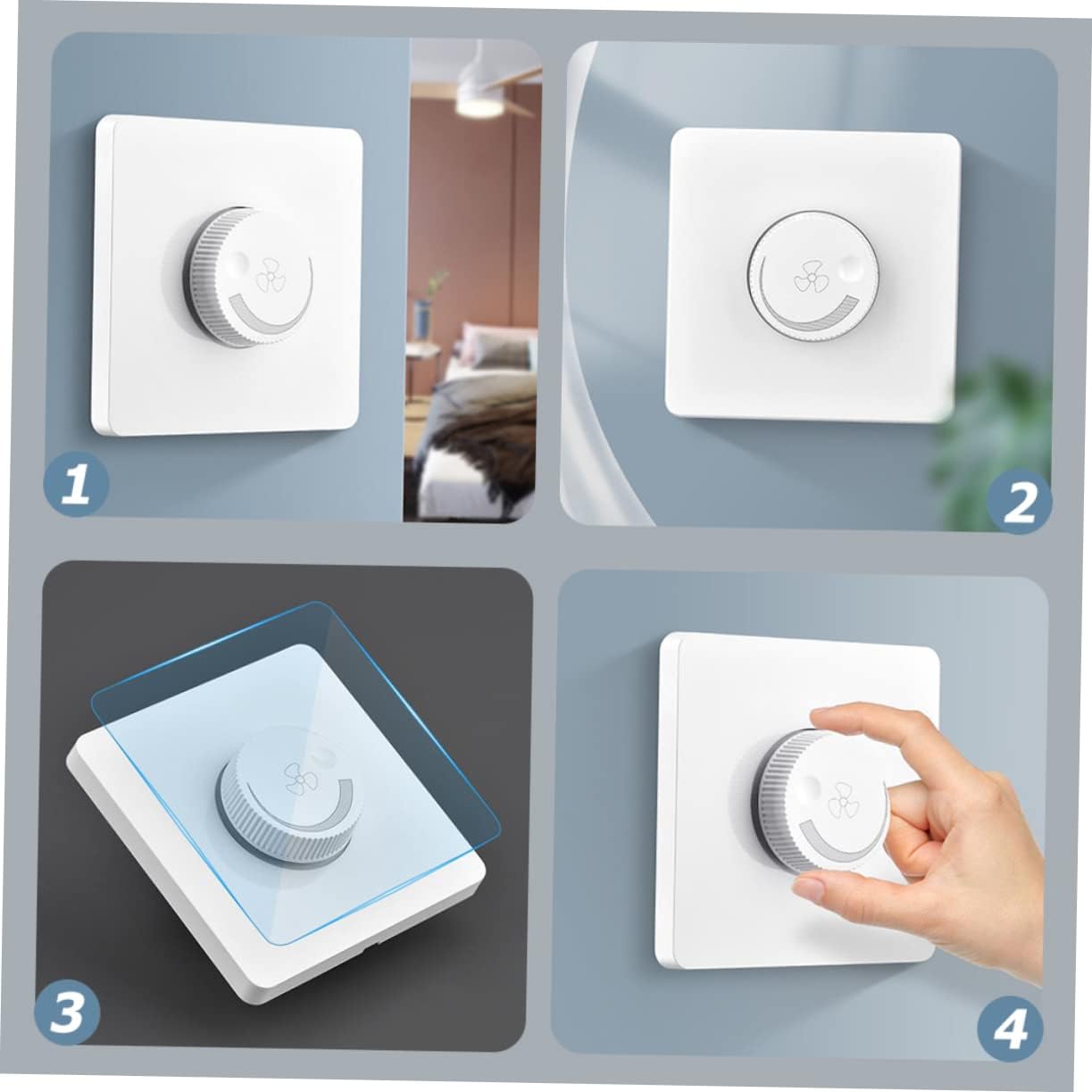 balacoo 2pcs Indoor Fan Controller Ceiling Fan Control Panel Speed Regulation for Central Air Conditioning Easy Installation for Use