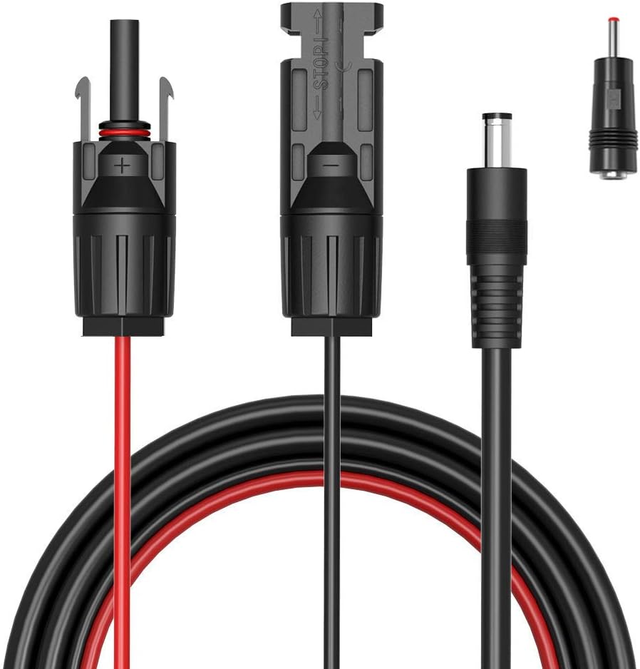 GIARIDE Prolunga solare Connettore femmina e maschio DC 5.5mm x 2.1mm e 3.5x1.35mm 1.5M 16AWG Kit adattatore solare Connettori per pannello solare e generatore portatile