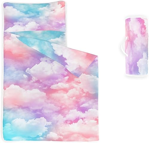 Miniatura 15 de Tapete para siesta – Saco de dormir de animales con almohada extraíble – Juego de ropa de cama para guardería y fiestas de pijamas, preescolar y