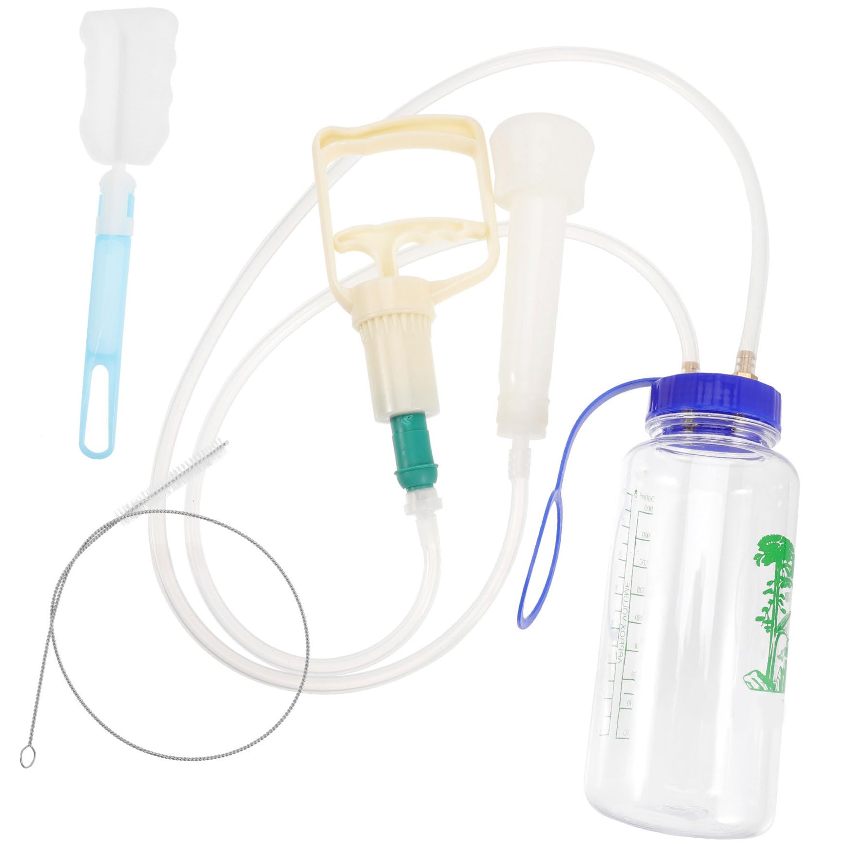 Macchina la Mungitura Manuale Portatile in Plastico per Mucche e Pecore, Facile da Trasportare Spazzola per Pulizia in Filo D'acciaio e Bottiglia, per Allevamenti e Fattorie