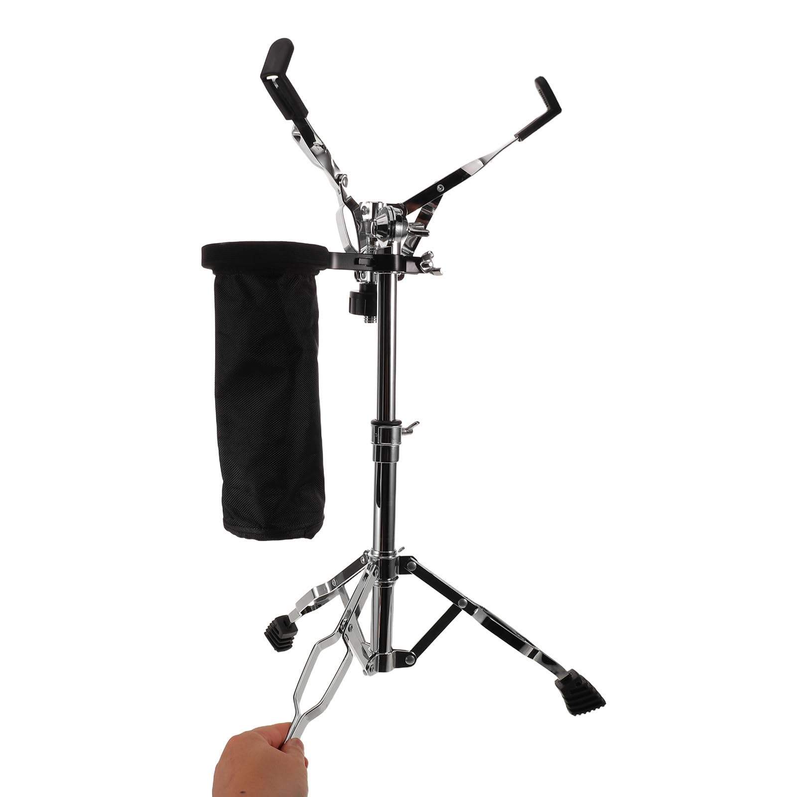 NUOBESTY Verstellbarer Snare Drum Ständer mit Doppelstrebe für Studio