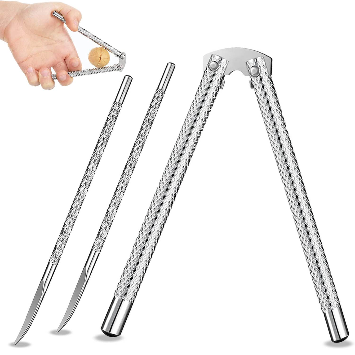 Nut Cracker Tool,Stainless Steel Nut Crackers for All Nuts Walnuts Seafood