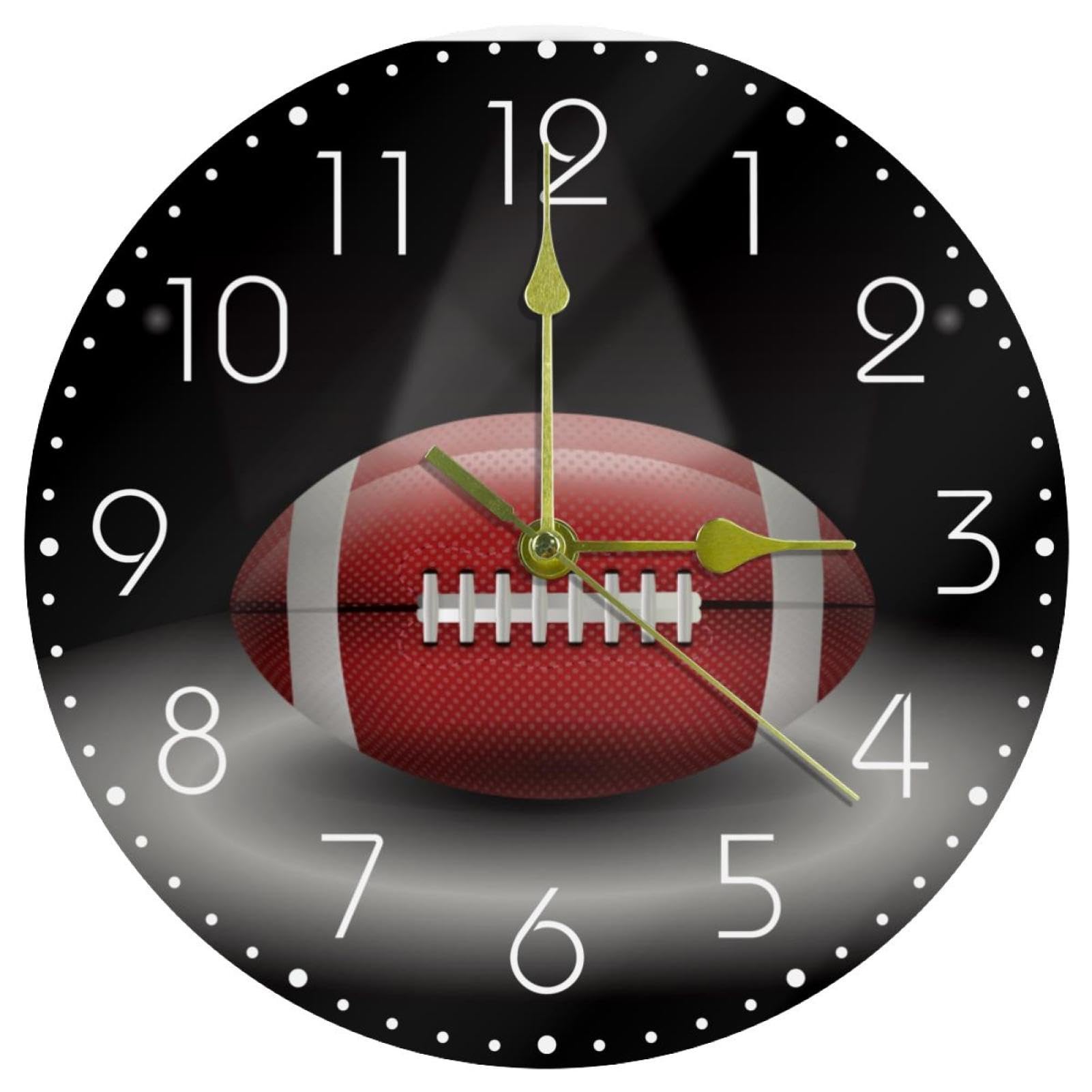 Horloge murale football silencieuse pour décorer le salon des fans de sport