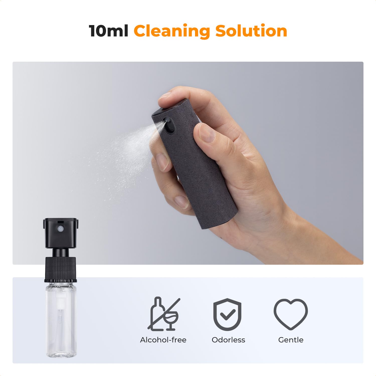 Kit De Nettoyage écran K&F Concept - 2 Sprays + Chiffon Microfibre - Pour Téléphone, Tablette, PC, Lunettes - Sans Alcool, Sans Danger
