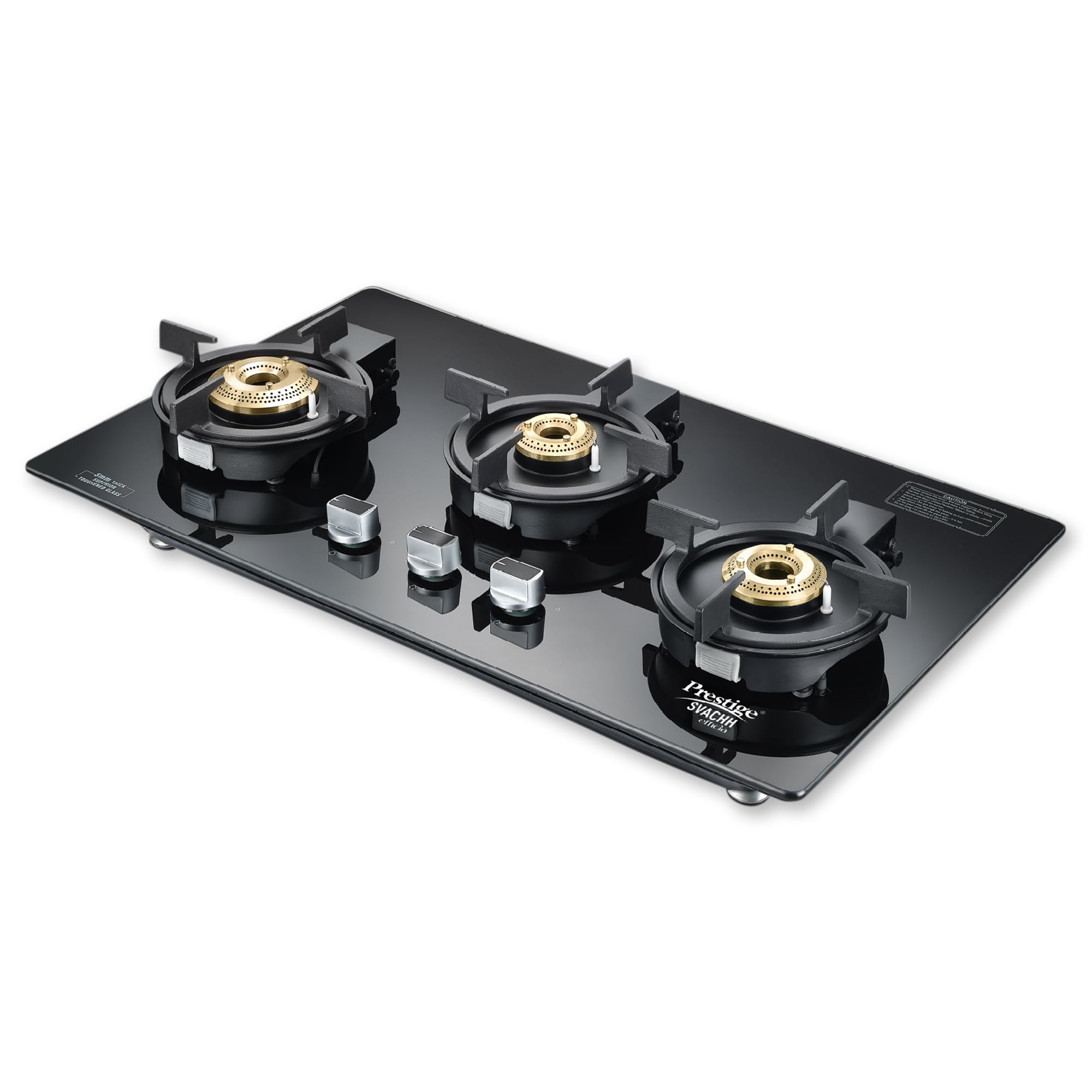 Prestige Svachh Efficia Hob 03 AI (with Toughened Glass Top Multi Spark Ignition System & 3 Brass Burners)-image-25