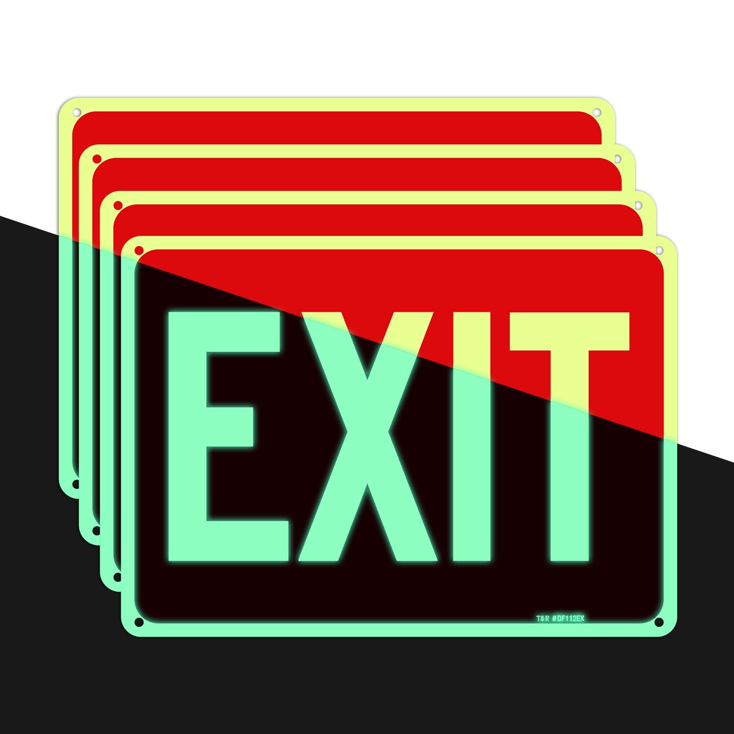 T&R Exit Sign - 2 Pack - 10 x 7 Inches Rust Free .040 Aluminum Reflective - UV Protected, Waterproof, Weatherproof and Fade Resistant - 4 Pre-drilled Holes — Amazon image 7