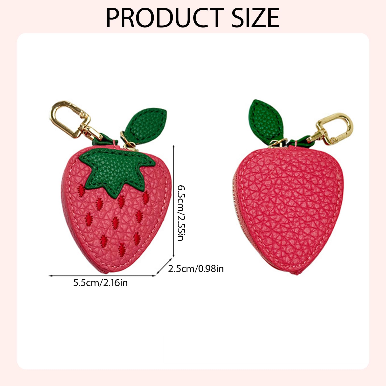 Mini Portamonete A Forma Di Frutta In Pelle – Portachiavi Bag Charm, Ciondolo Arancione Per Borse, Porta Monete Kawaii Per Donna