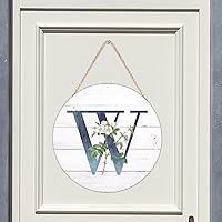 Vista 138 de Welcome Sign for Wall Initial Letter C Blue Round Wood Signs Monogram White Floral Wood Plaque Fresh Flowers 12in Mid Century Home Wall Decor for