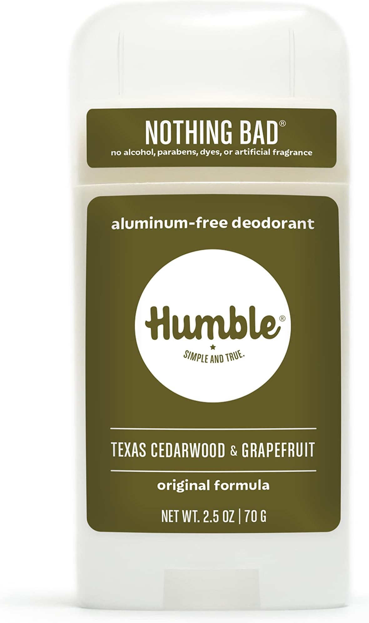 Humble All Natural Deodorant, Aluminum And Paraben Free, Cruelty Free Men And Women Deodorant Texas Cedarwood and Grapefruit 1-Pack