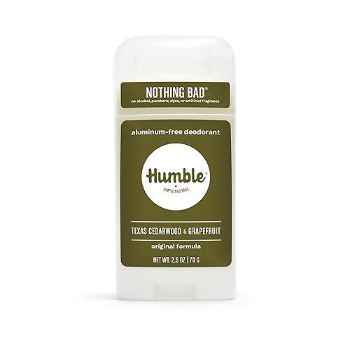 Desodorante sin aluminio de fórmula original de HUMBLE BRANDS. Control duradero del olor con bicarbonato y aceites esenciales, cedro de Texas y