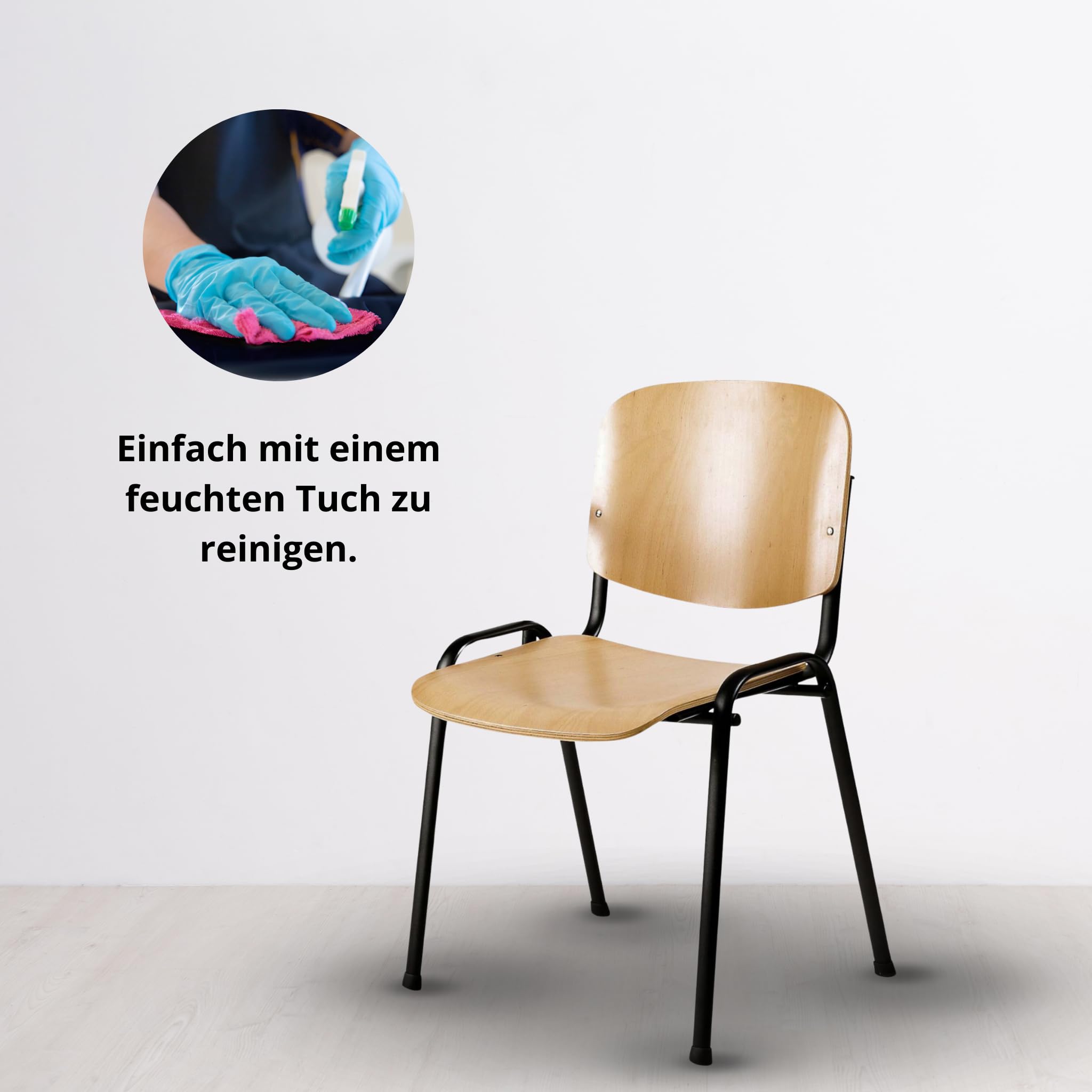 Topsit Chaise Visiteur, Chaise de conférence, empilables, avec Assise et Dossier en Bois