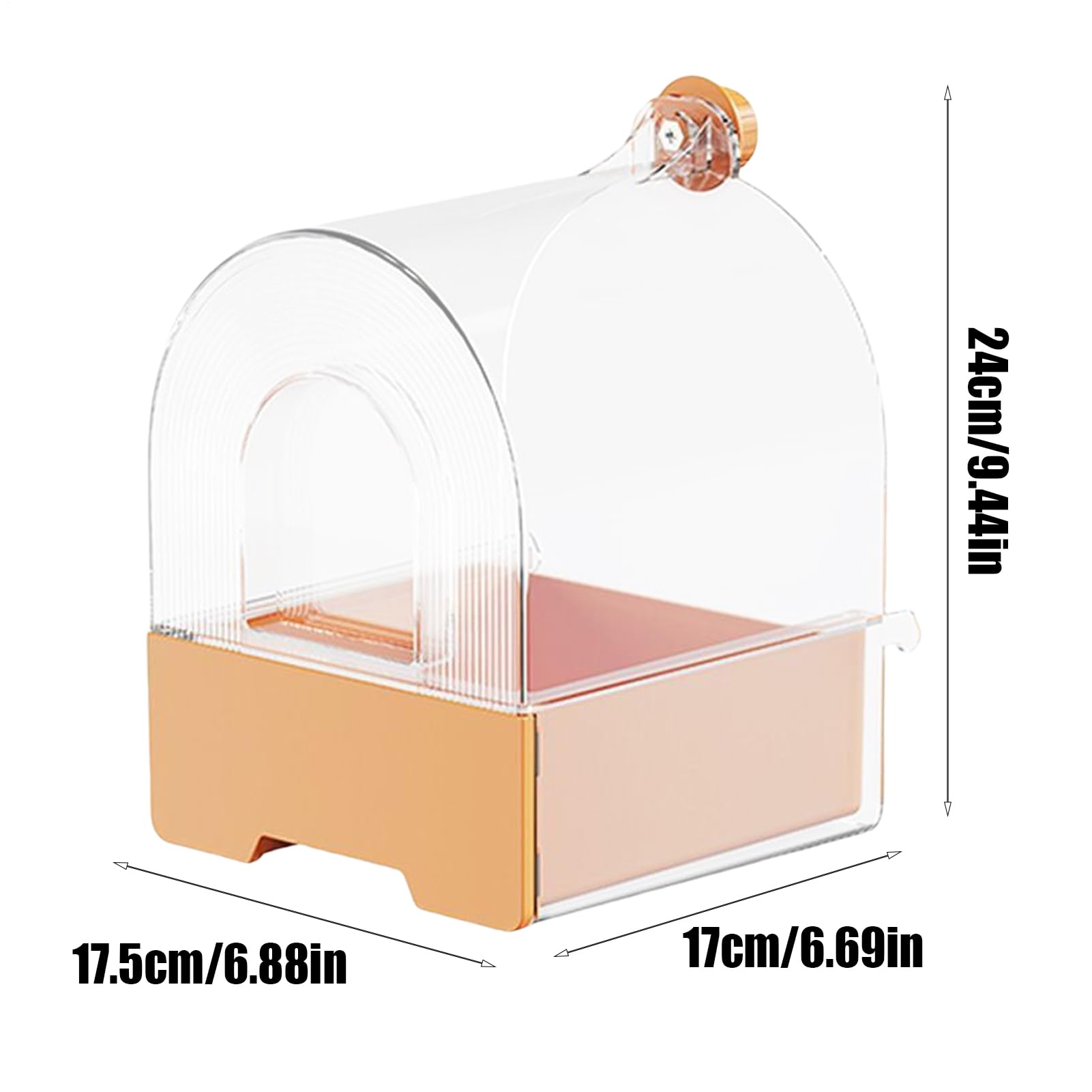 Vasca per uccelli per gabbia, a prova di perdite, per parrocchetti, accessori per doccia, scatola trasparente stabile con design poco profondo, ideale per uccelli domestici in spazi esterni, casa