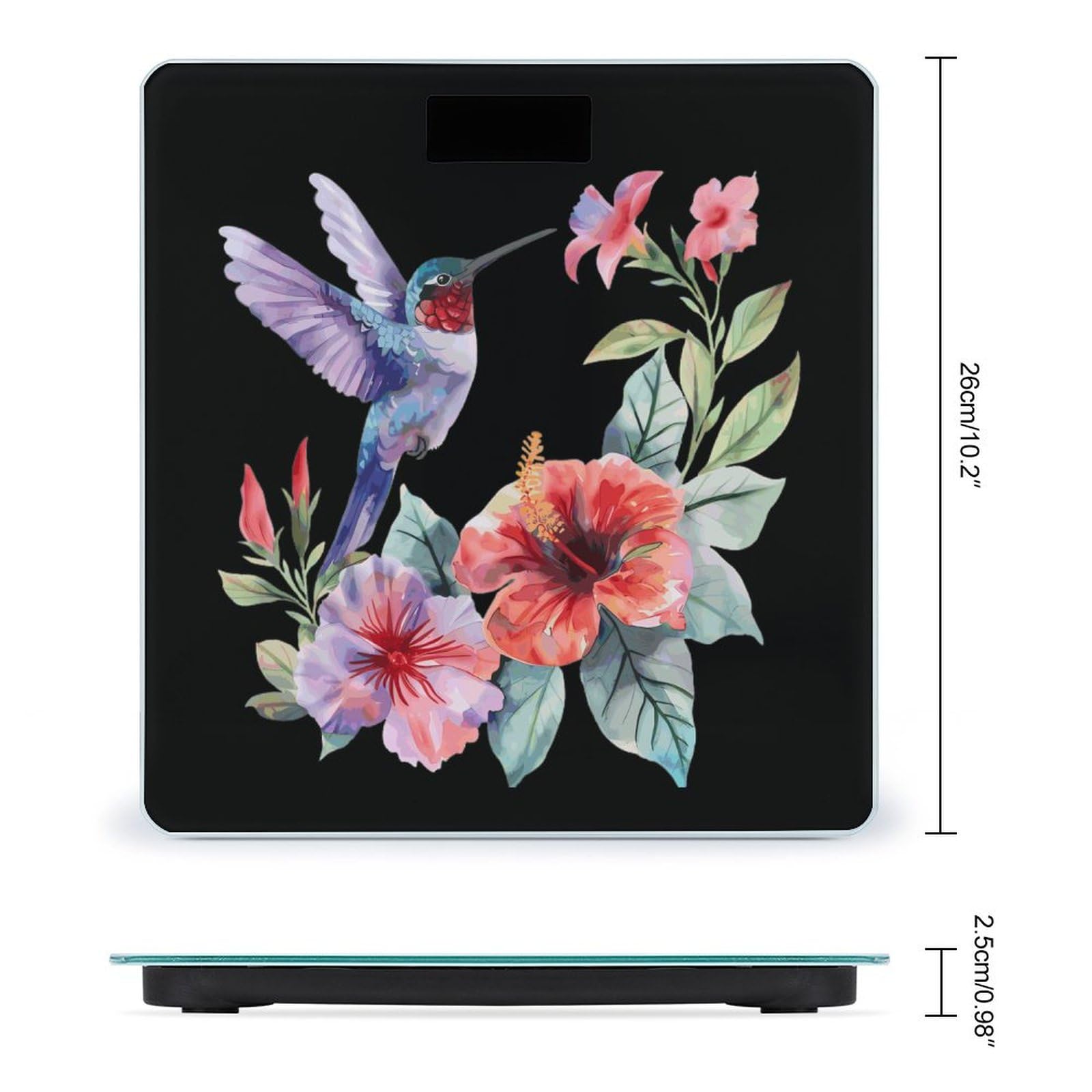 Hummingbirds Flowers Scale for Body Weight Smart Accurate Digital Bathroom Scale with Easy Read LCD, style