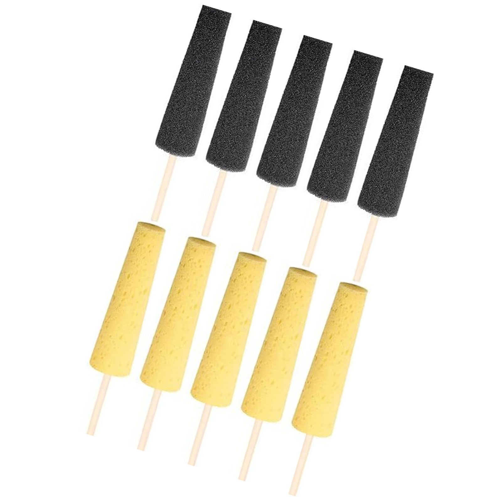 NEWFT 10Pcs Pottery Trimming Tool Sponge on Stick Wood Handle Ceramic Clay Trimming Sponge Tool for Pottery Shaping Smoothing Stick