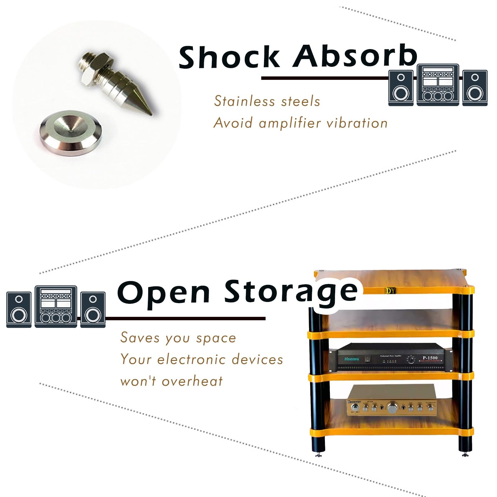 Stojak Na Sprzęt Audio HiFi, Pionowy 4-poziomowy Stojak Na Sprzęt Audio AV, Półka Narożna/szafka Na Komponenty Stereo, Do Odtwarzaczy DVD: Konsola Do Gier(Style b)