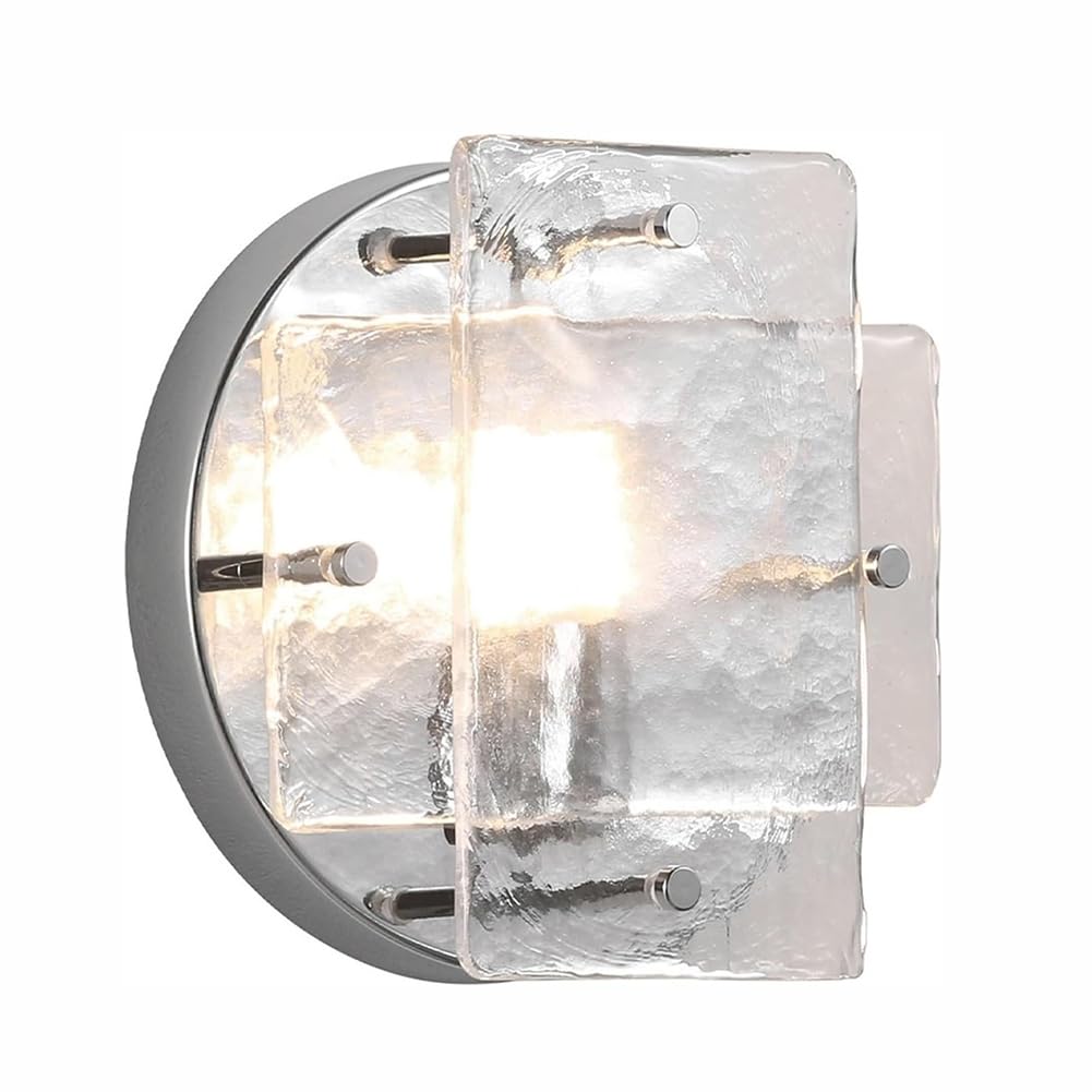 LOGT LED Crystal Wall Light Dimmable, 3000K/4500K/6000K Modern Chrome-Plated Crystal Wall Lamp with Glass Shade Living Room Light 3 Color Temperatures Ideal for Restaurants Cafés, Hallways