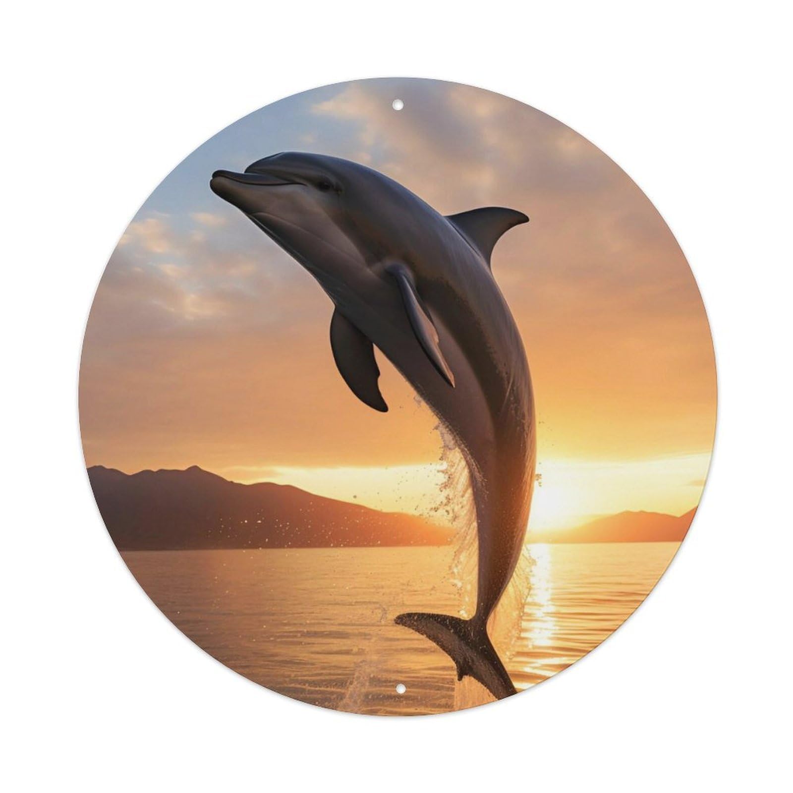 Dolphin Jump Animal Artwork Metal Tin Sign