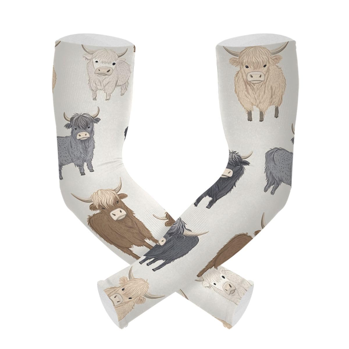 Cooling Arm Sleeves for Men Women UV Sun Protection Arm Covers Highland Cows Compression Sleeves Sports Football Golf Cycling