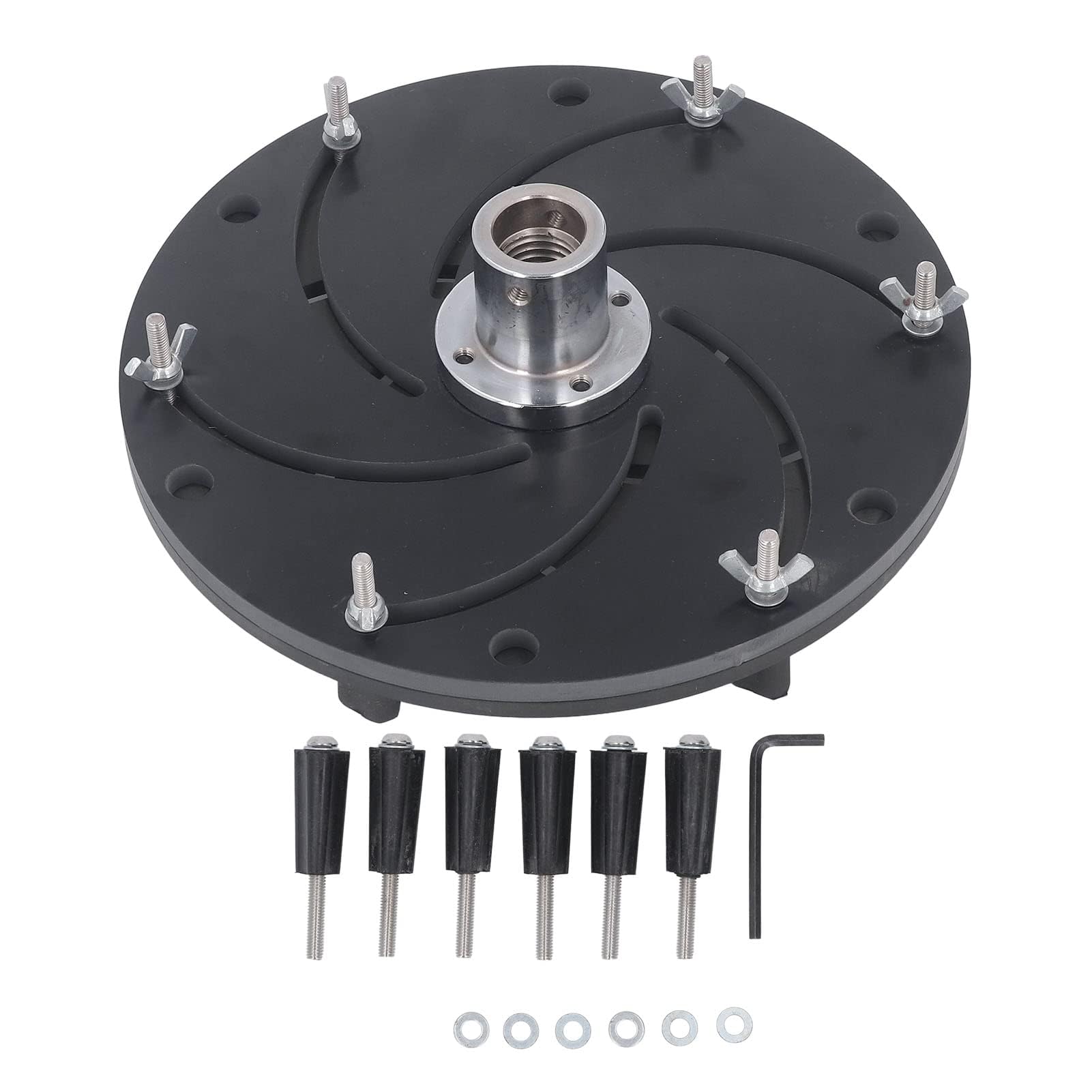 Uchwyt Longworth ze Stopu Aluminium, M33 Czarny Uchwyt Longworth ze Stopu Aluminium Odśrodkowy Uchwyt Tokarski Uchwyt Tokarski z Wydrążonym Uchwytem Stolarskim, Akcesoria (300 mm)