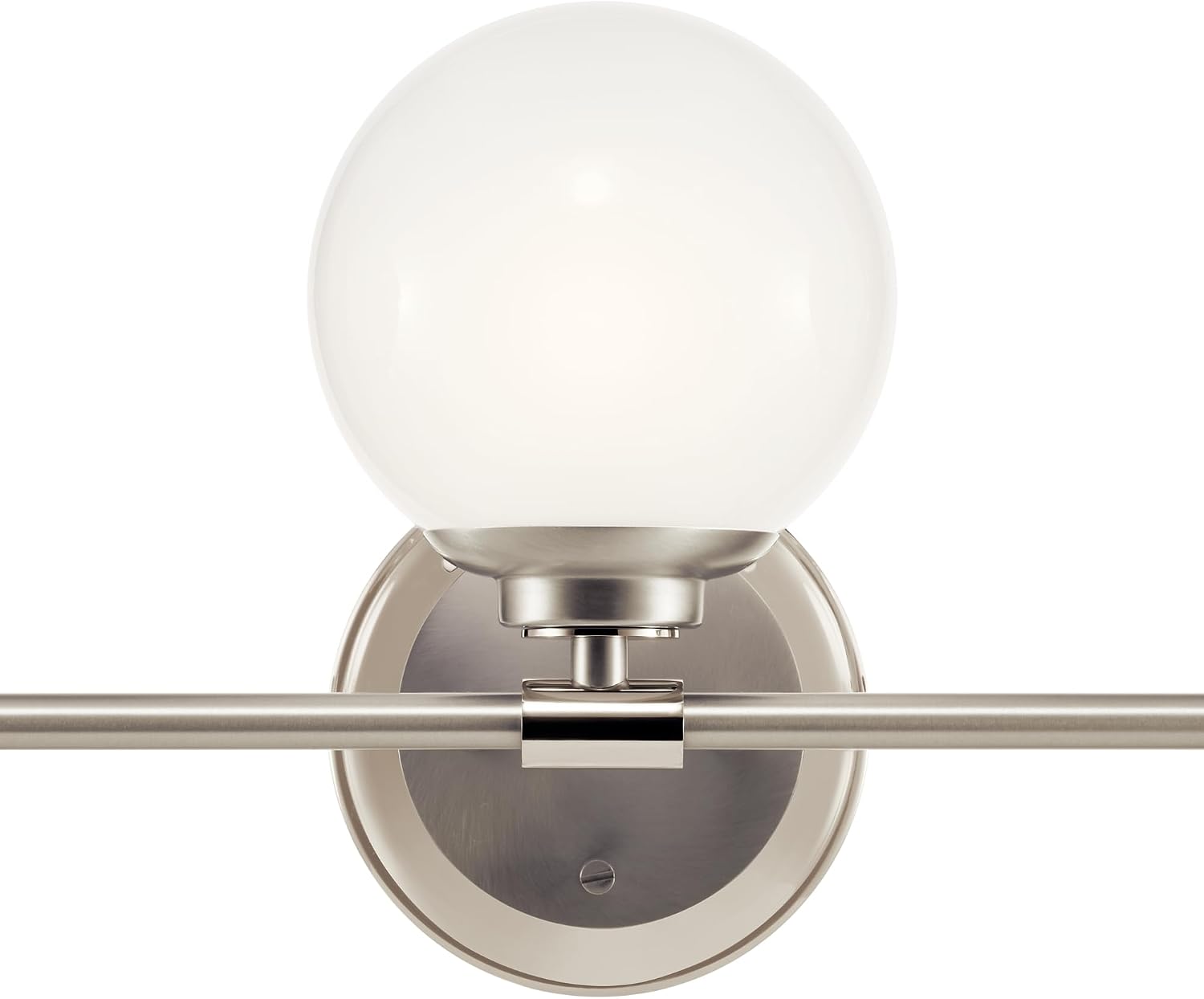 Kichler Benno 3-Light Bathroom Vanity Light Fixture, Modern LED Light with Opal Glass in Polished Nickel and Brushed Nickel, for Bathroom or Powder Room (8.75" x 24.5"), 55172PN