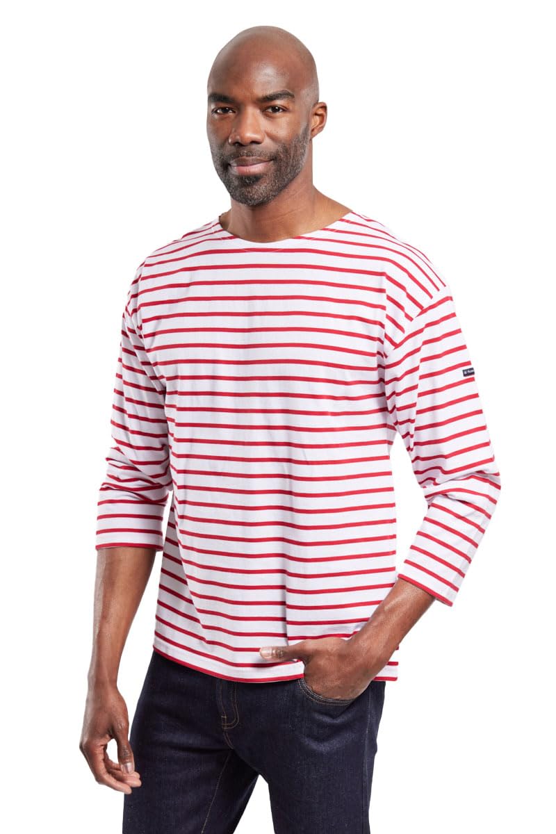 Armor Lux Men's Beg Meil T-Shirt Not Applicable, Multicolour (Blanc/Braise 320), X-Small (Manufacturer Size: 1)