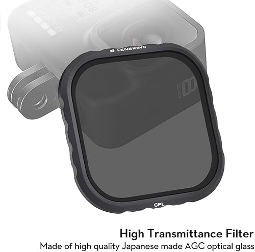 Miniatura 7 de Paquete de 4 filtros ND ND8 ND16 ND32 CPL para GoPro Hero 8 negro, filtro de densidad neutra delgada HD multicapa y filtro de lente polarizador