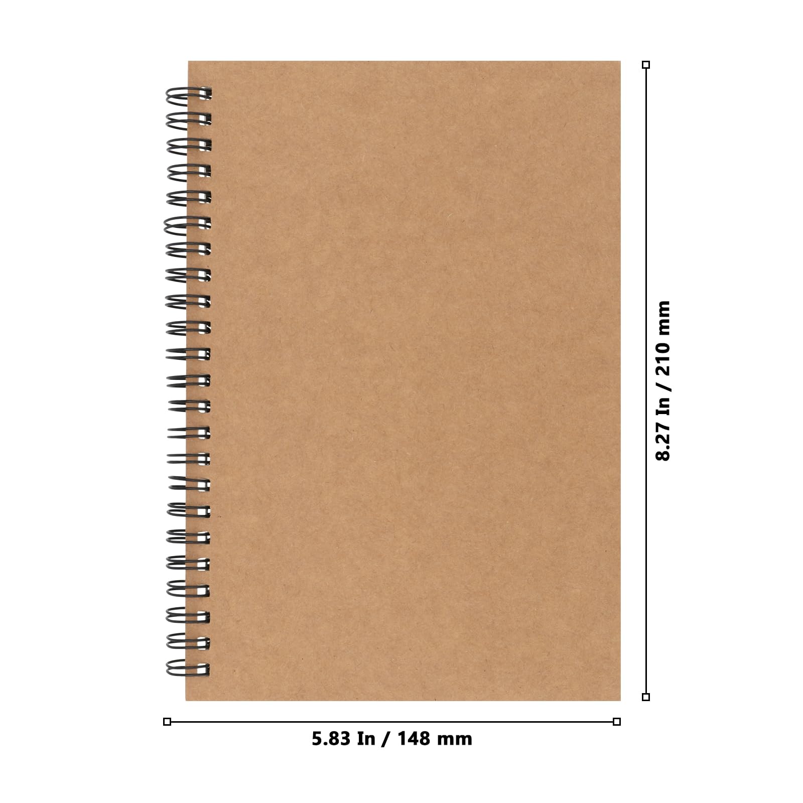 MUKLEI 20 quaderni da disegno formato A5, 30 fogli/60 pagine vuote, 160 g, rilegatura a spirale vuota, con copertina in carta kraft, per artisti, viaggi, scuola, colore marrone