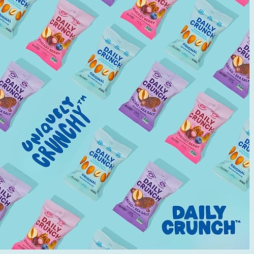 Miniatura 7 de Daily Crunch, Almendras germinadas de cúrcuma y sal marina, minis (1.5 onzas, paquete de 8) - Especias saladas, sal marina y cúrcuma, germinadas y