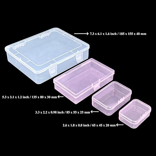Miniatura 9 de Goodma Caja organizadora rectangular de plástico transparente con tapas con bisagras para objetos pequeños y otros proyectos de manualidades