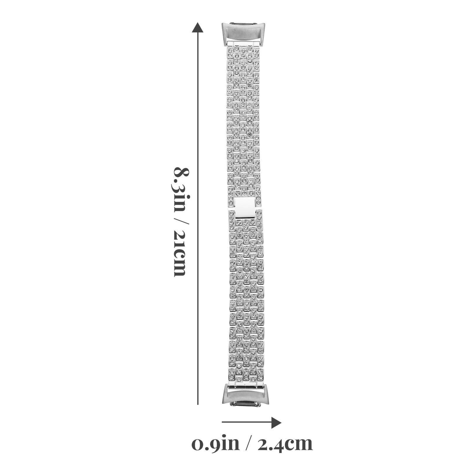3 Piezas Correa Reloj Inteligente Acero Inoxidable Resistente Decorativa Compatible Plata