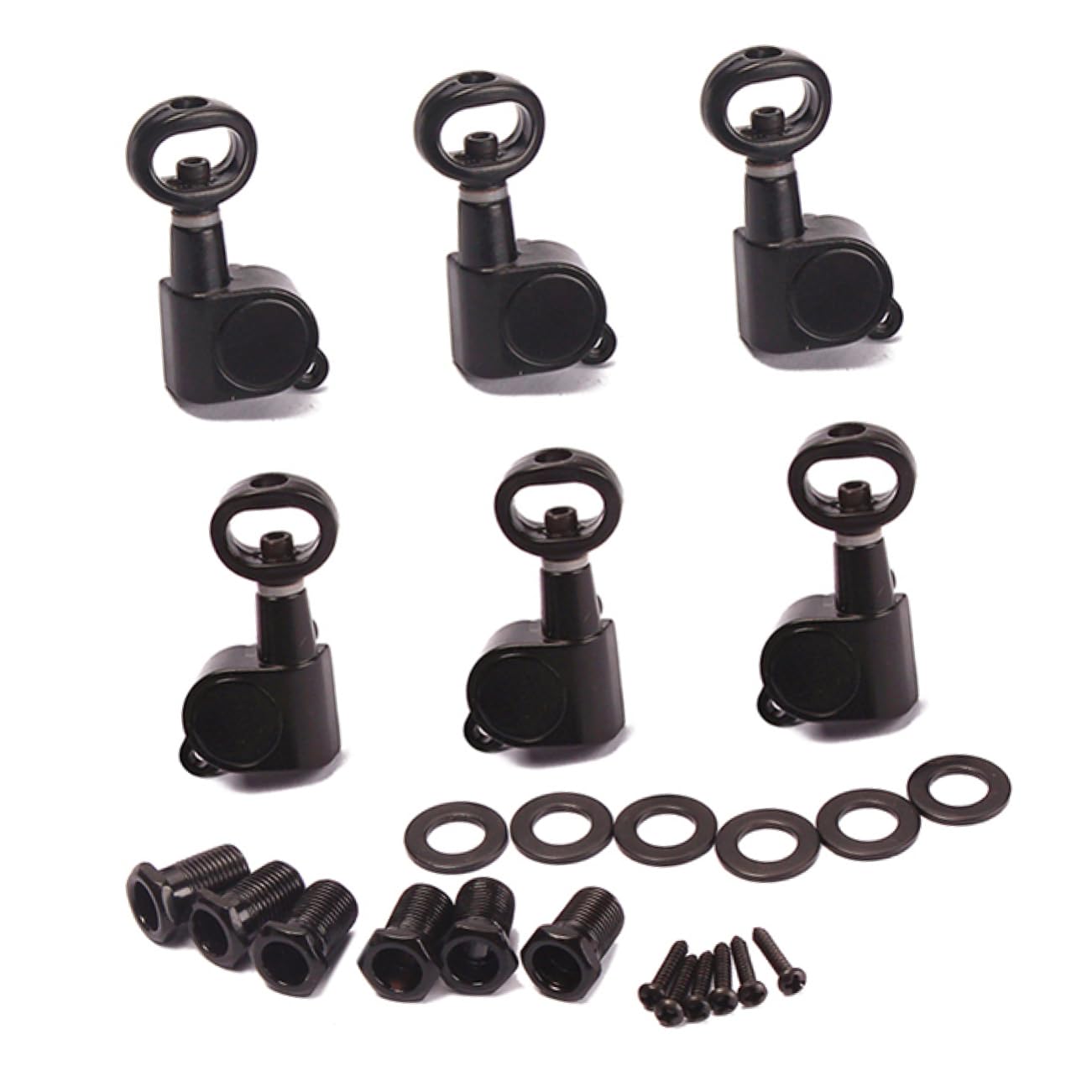 Yardwe Guitar Tuning Pegs Tuners Machine Heads Black for Electric Guitar Style Precision String Tuning Peg Piercing