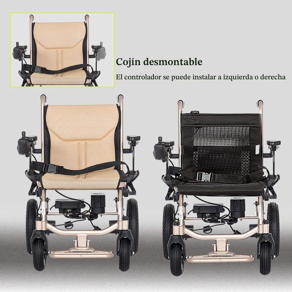 Silla 14Kg Ligera Lntelligent Plegable Llevar Sillas De Ruedas Eléctricas Para Adultos, Potencia Para Discapacitados Con Joystick, Silla De Ruedas Eléctrica De Doble Función Para Trabajo Pesado, Eléc